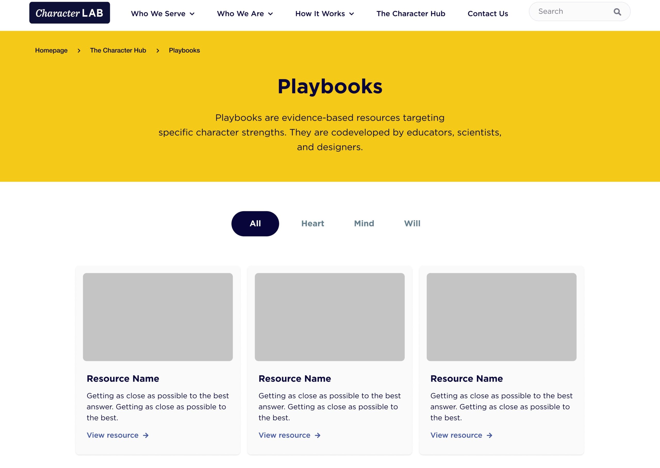 Character Lab, Playbooks index, 2023